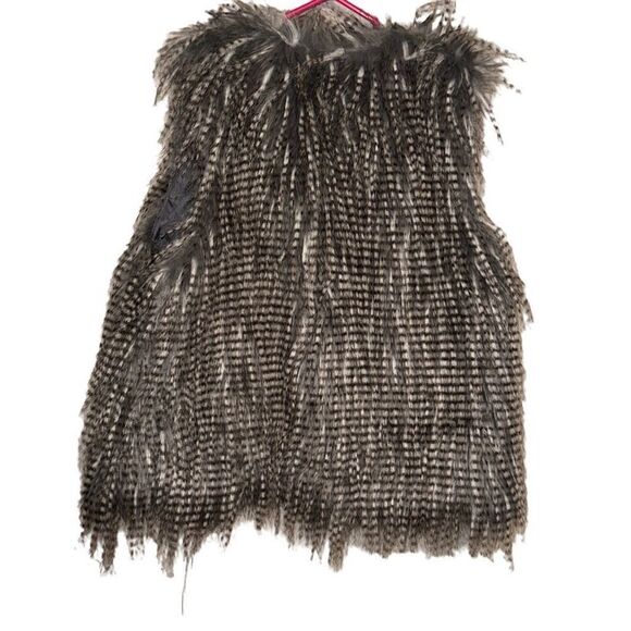 Arizona Jean Company Faux Fur Vest Gray Sleeveless Festival Layering - Picture 3 of 4